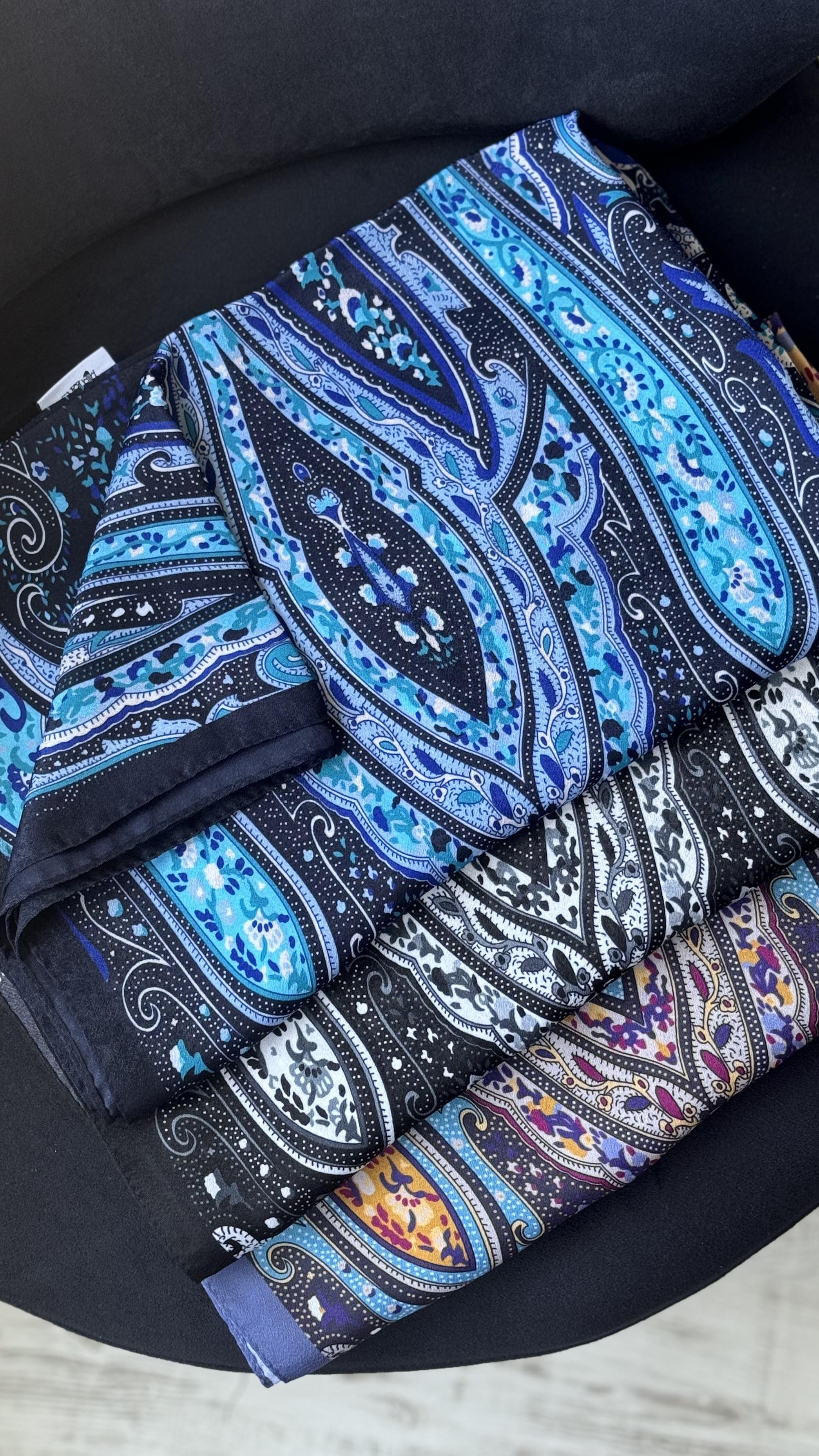 ETNİK İPEK PAMUK SAX MAVİ