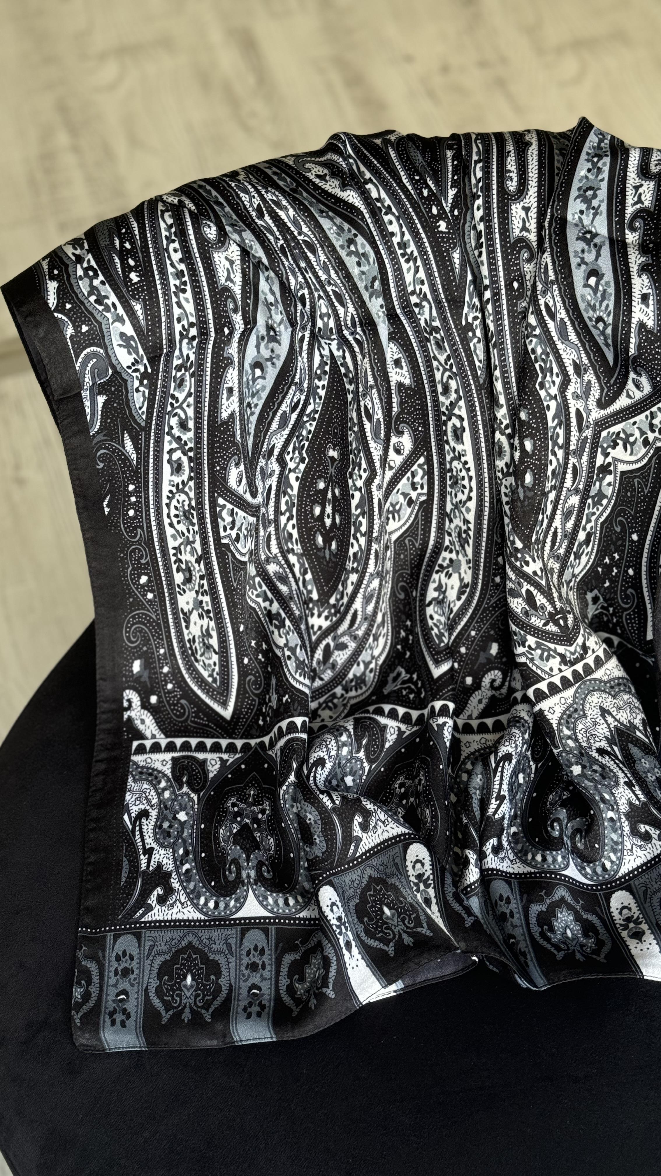 ETNİK İPEK PAMUK SİYAH / GRİ