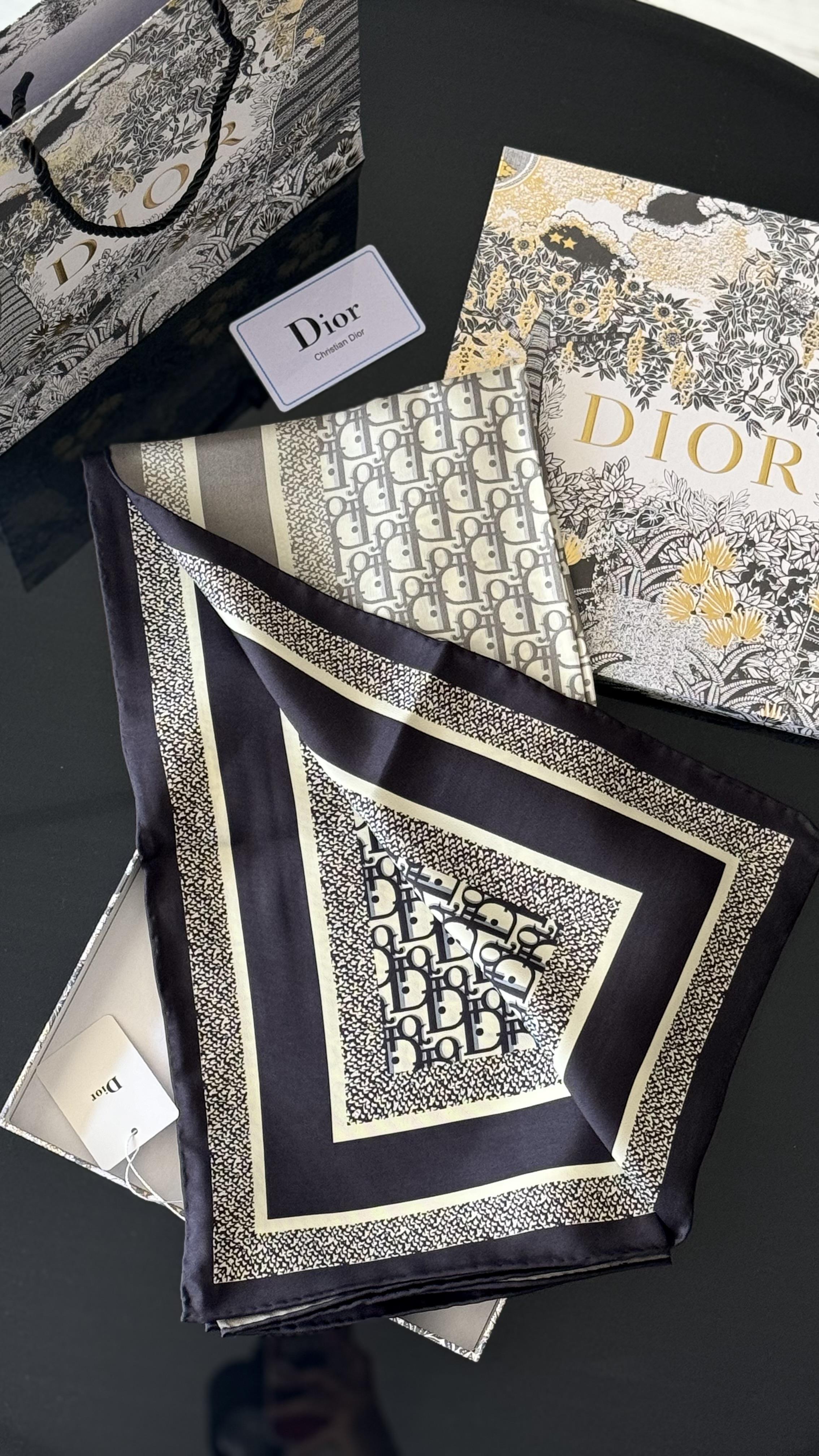 GRİ / SİYAH ÇİFT YÖNLÜ ORJİNAL İTHAL DIOR EŞARP 