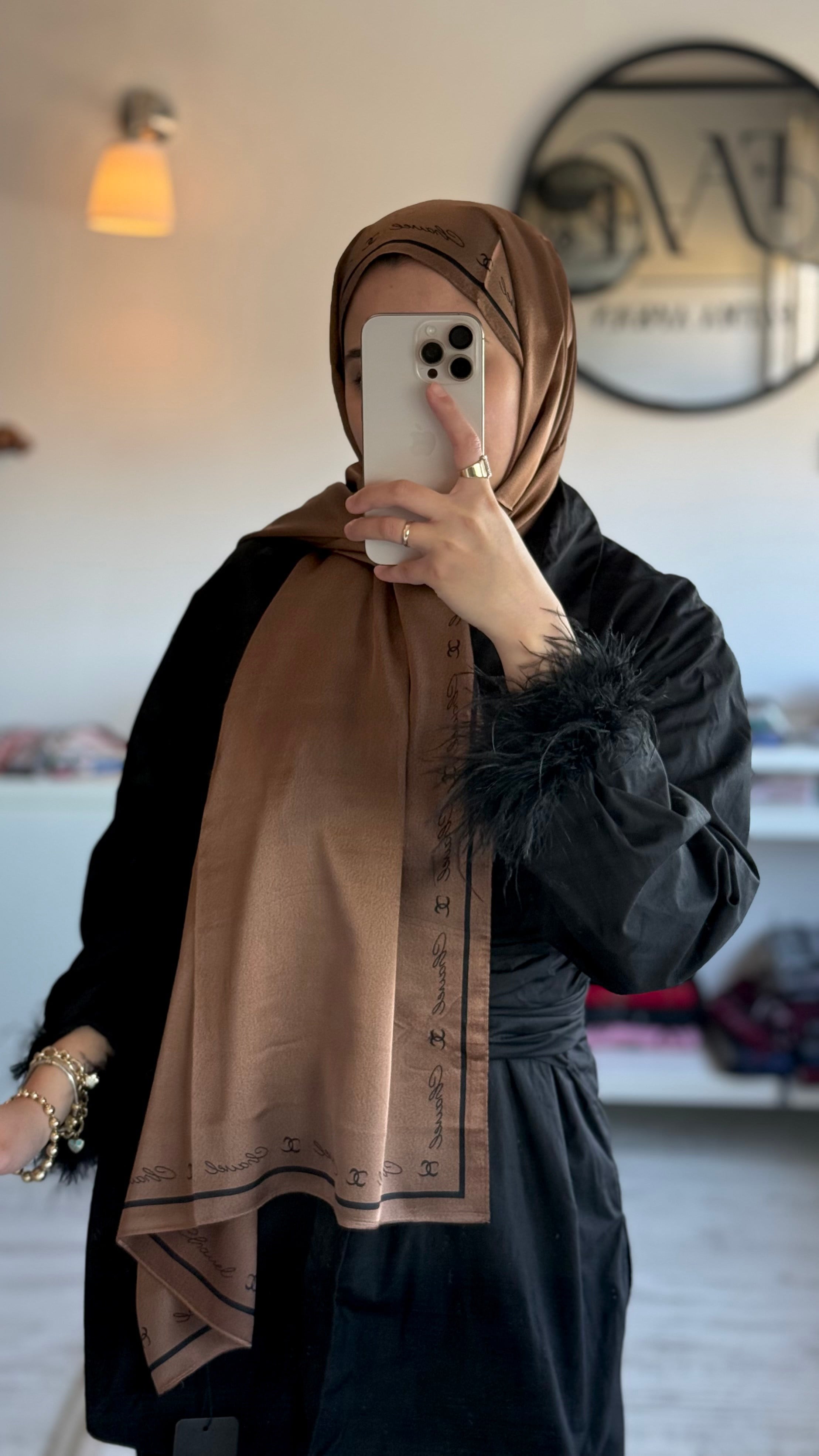KAHVE C VUAL İPEK ŞAL