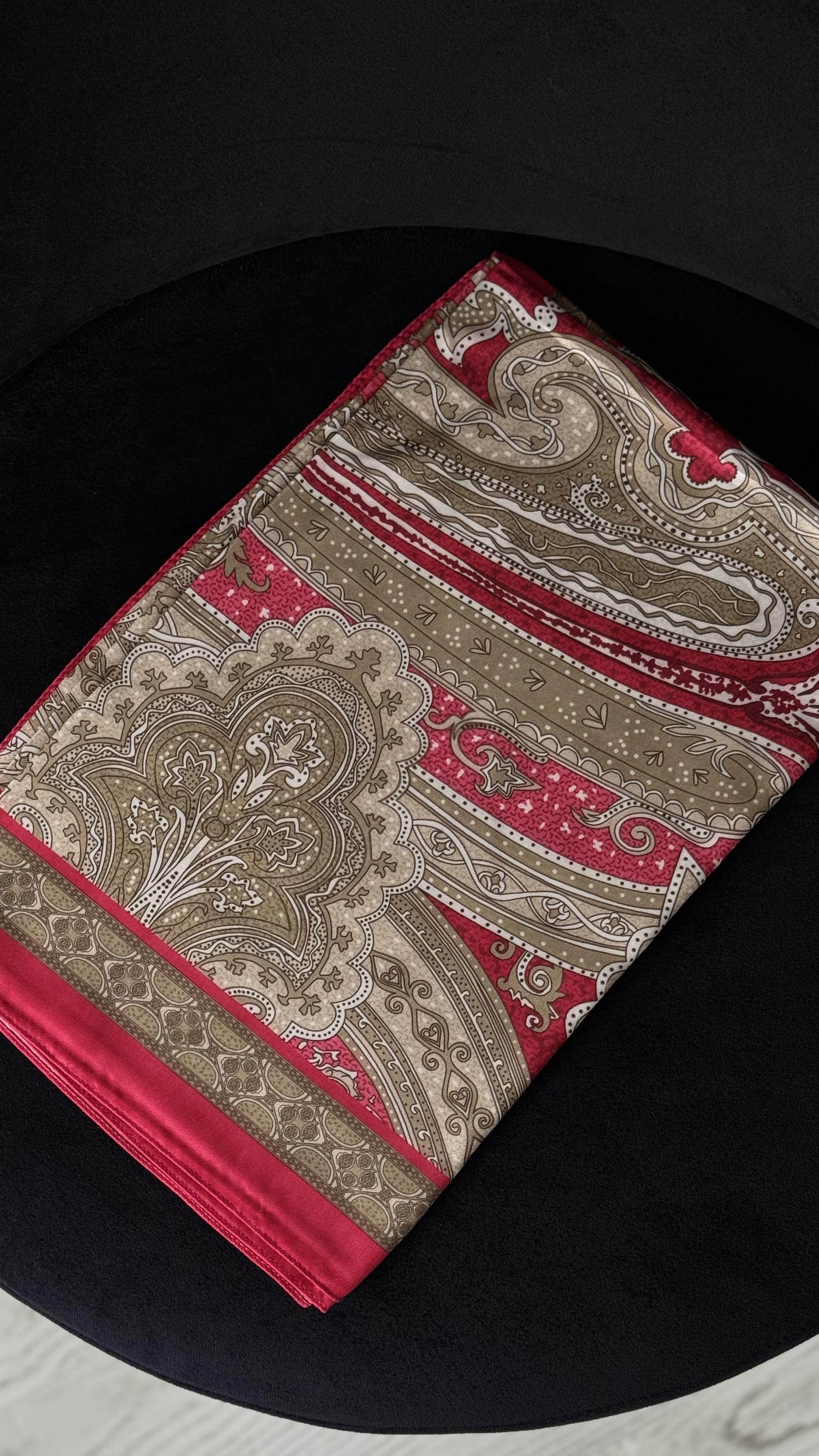 KOYU FUŞYA / ETNİK DESEN PAMUK ŞAL