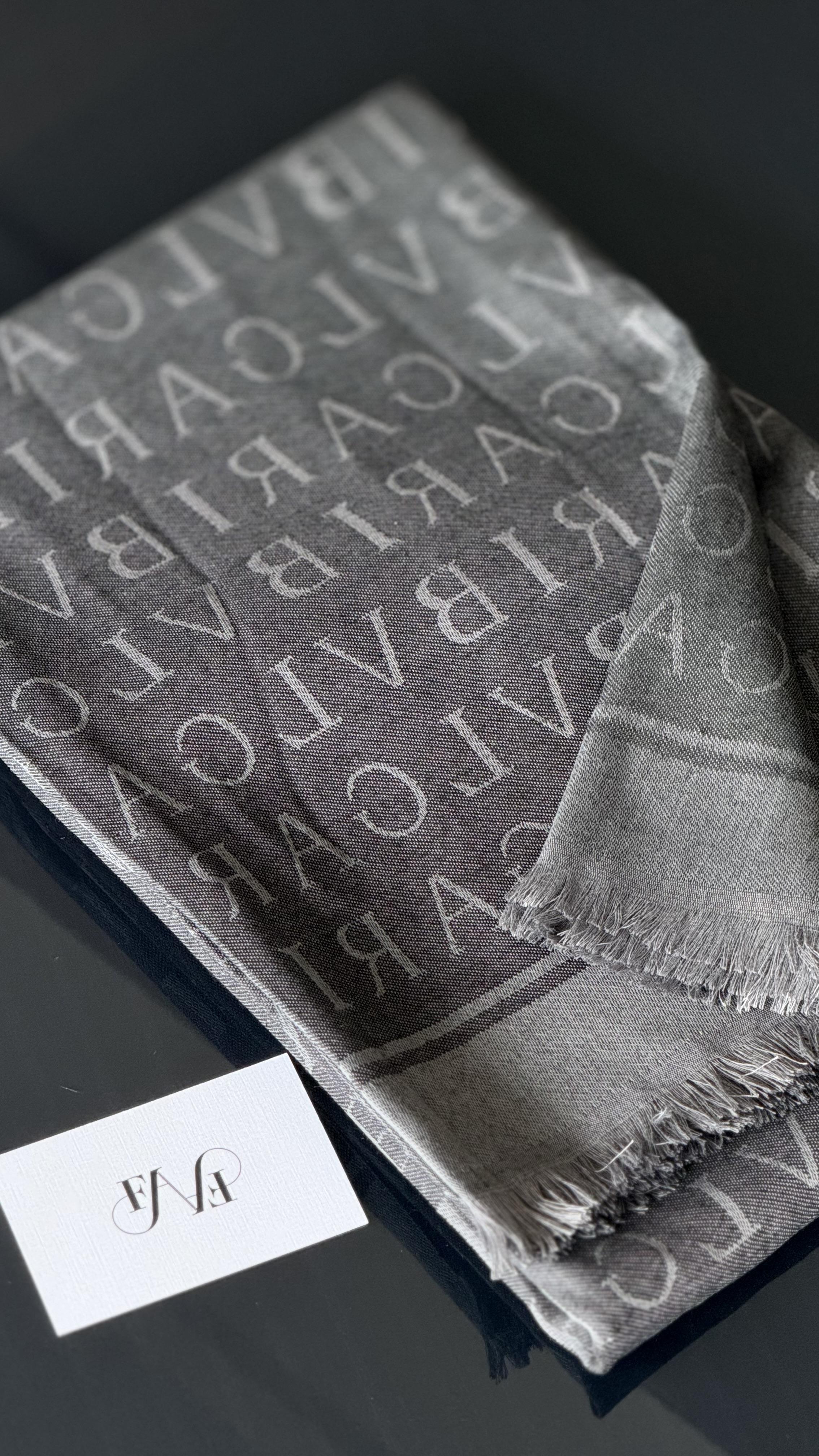 KOYU GRİ ÇİFT YÖNLÜ KAŞMİR / YÜN ŞAL