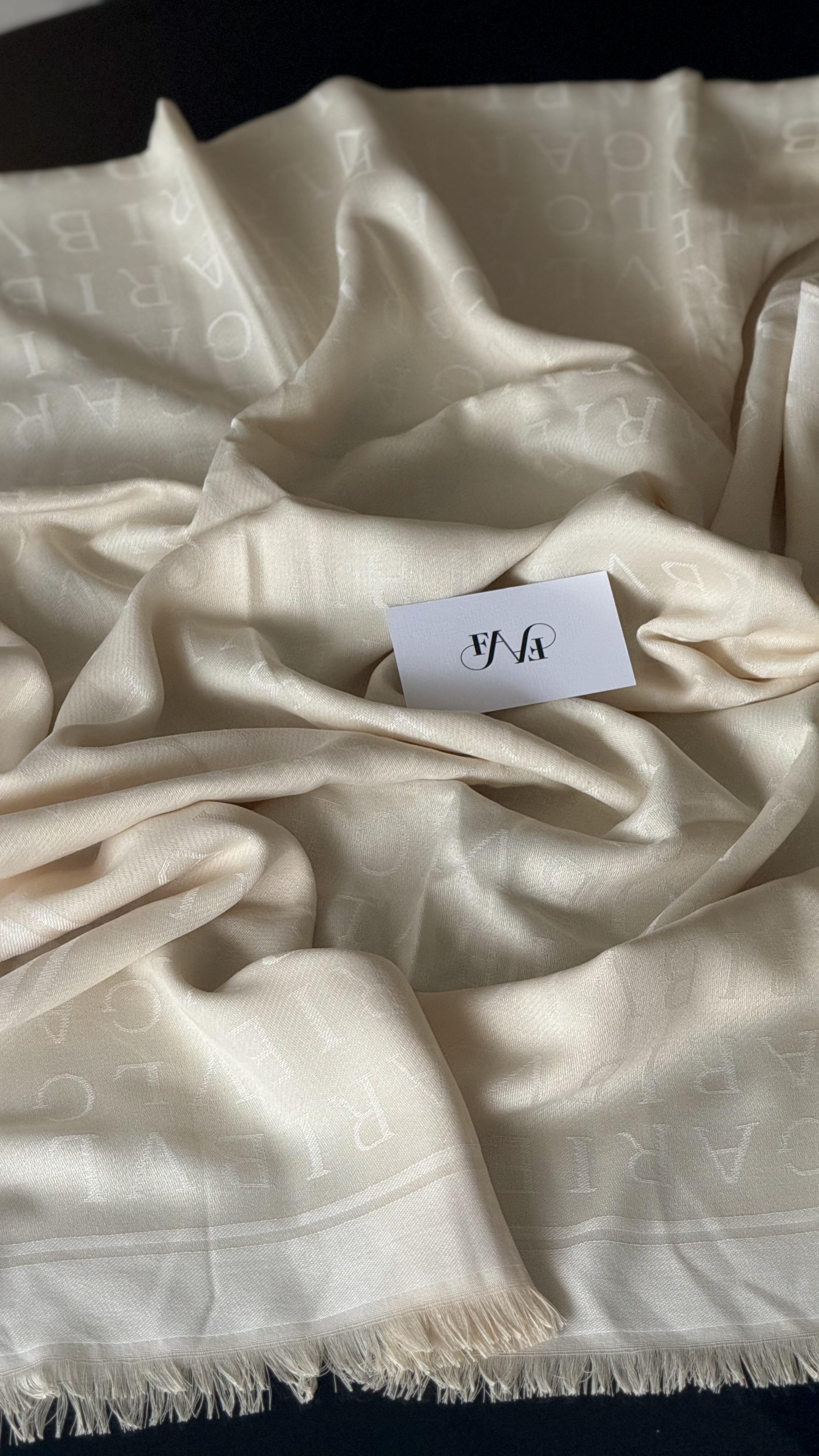 KREM ÇİFT YÖNLÜ KAŞMİR / YÜN ŞAL