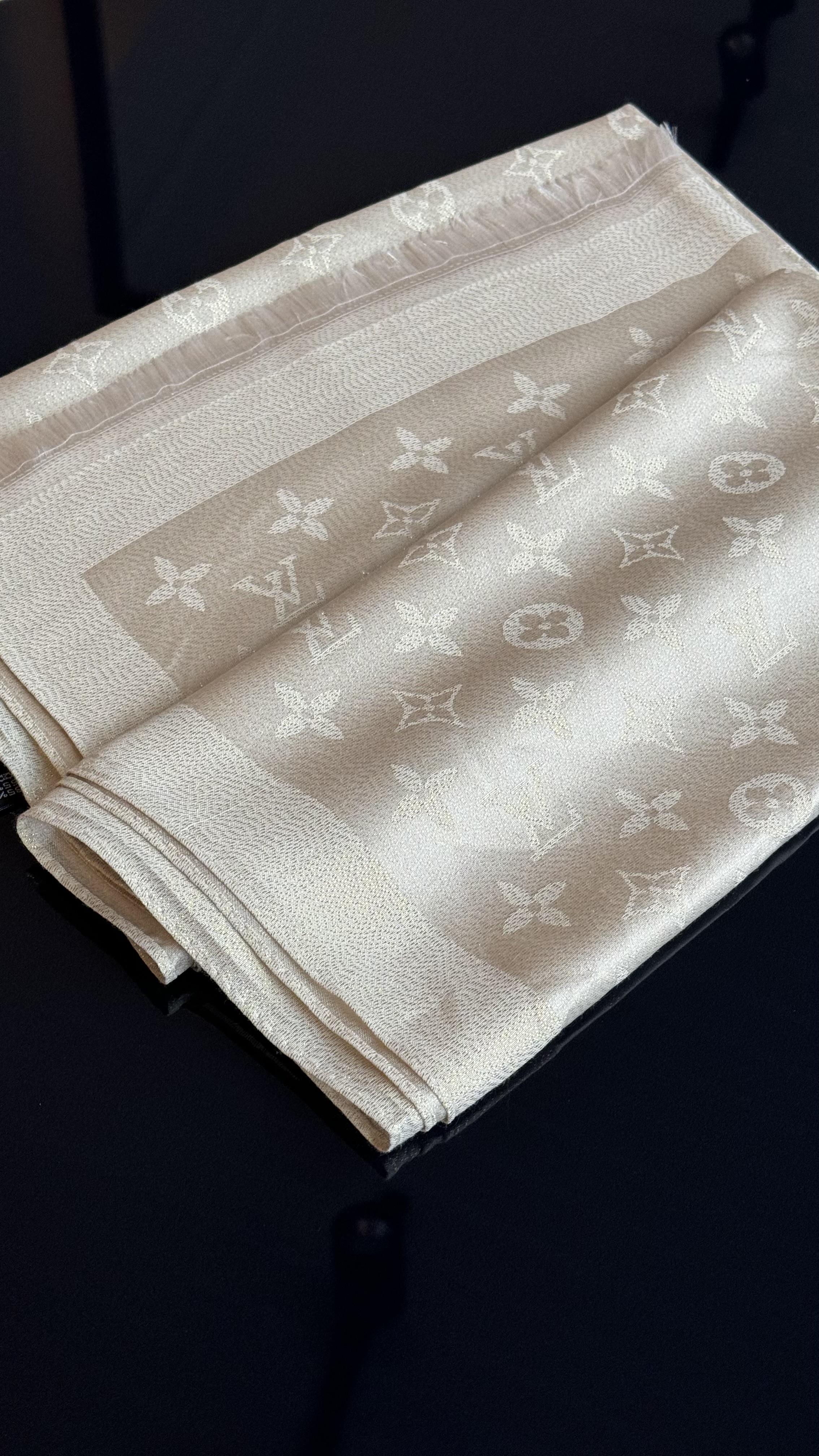 KREM SİMLİ İPEK ŞAL