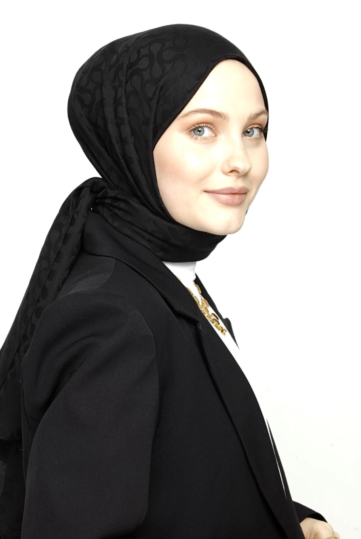 SİYAH / BLOOM DESEN ŞAL 