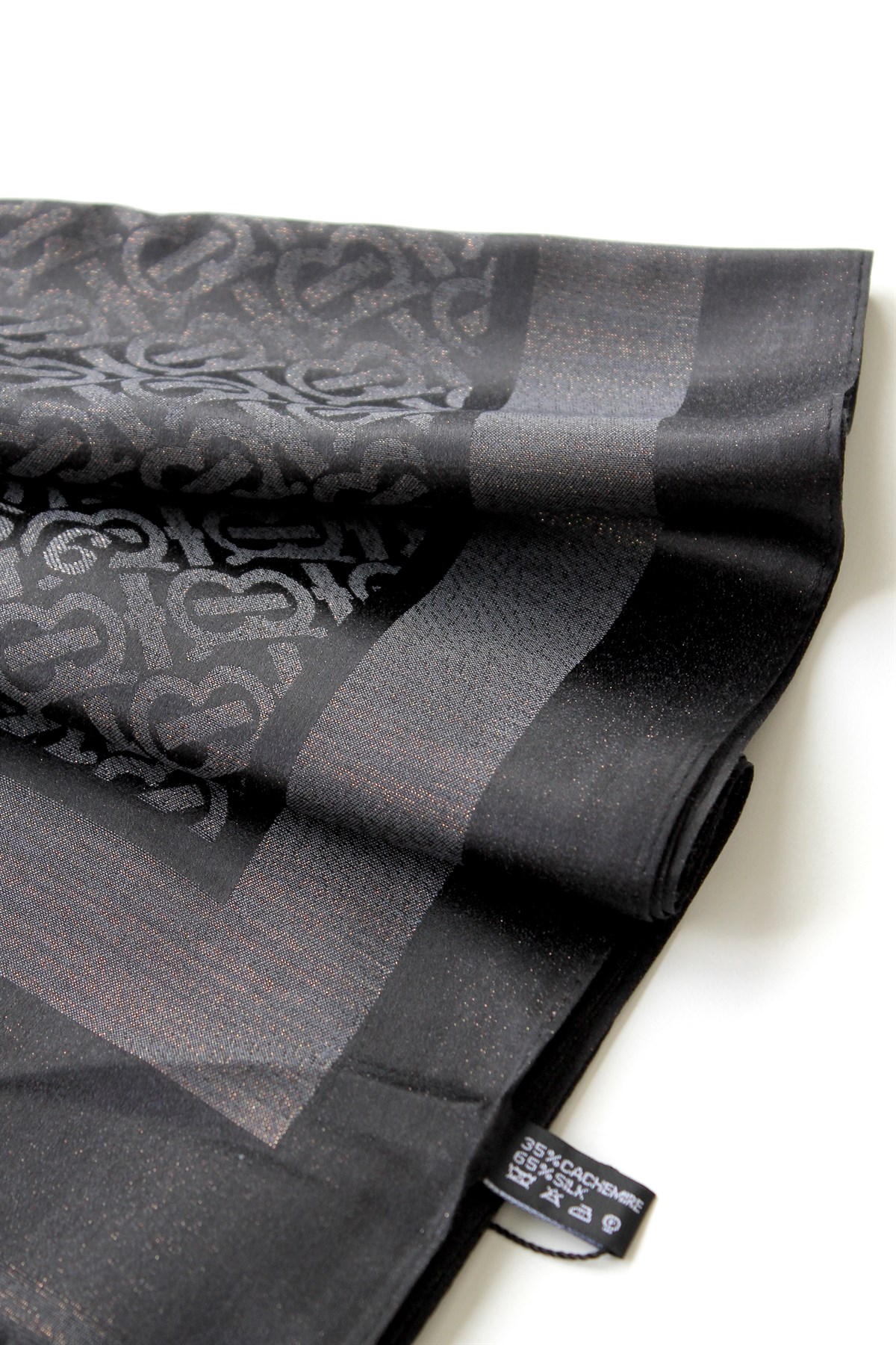 SİYAH /SİMLİ BURBERY İPEK / PAMUK ŞAL