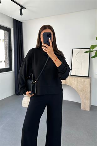 Torena Siyah Sweat Eşofman Takım