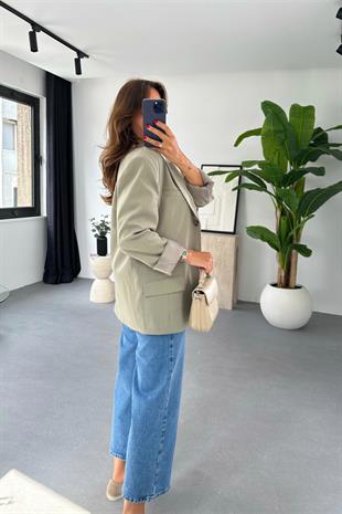 Vilgo Çağla Yeşili Çift Düğmeli Blazer