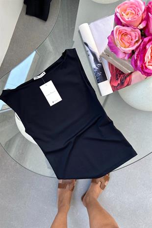 Sergon Siyah ZR Kolsuz Bluz