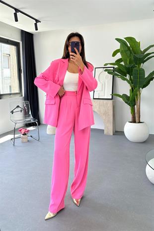 Kena Premıum Pembe Blazer Ceket Takım