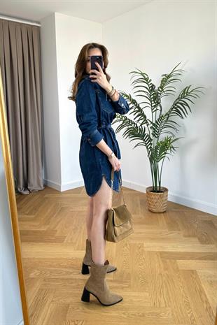 Camaıeu Lacivert Denim Elbise
