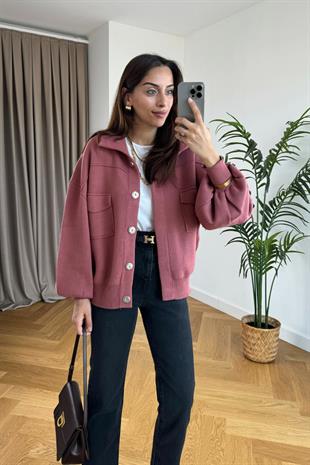Lily Gül Kurusu Çelik Triko Ceket