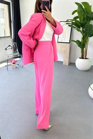 Kena Premıum Pembe Blazer Ceket Takım