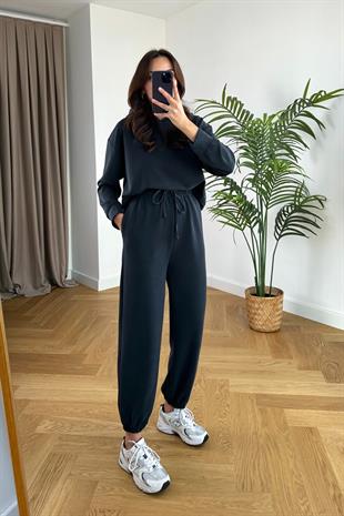 Coply Antrasit Sweatshirt Pantolon Modal Takım