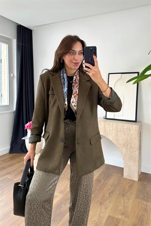 Larson Haki Astar Detaylı Blazer Ceket