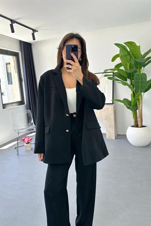 Kena Premıum Siyah Blazer Ceket Takım