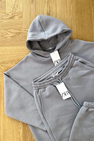 ZR Fonda Gri Sweatshirt Eşofman Takım