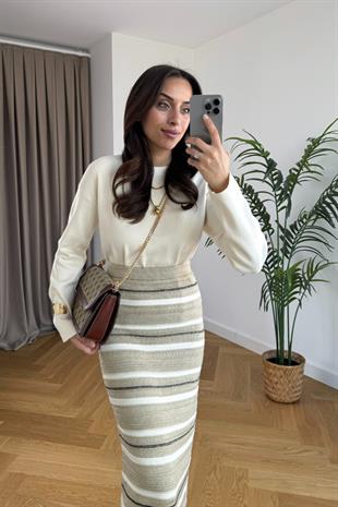 MNG Ekru Çelik Triko