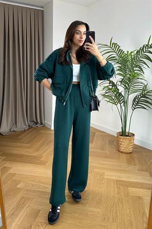 Suply Zümrüt Çıtçıt Detaylı Modal Ceket