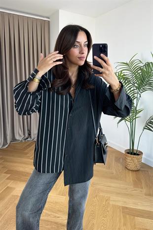 Kloxe Siyah Çizgili Gömlek