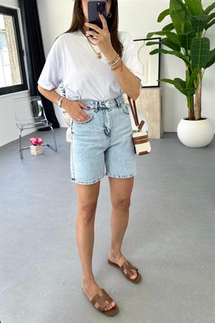 Dole ZR Buz Mavi Mom Şort