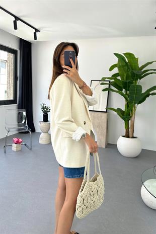 Pully Taş Keten Blazer