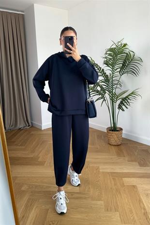 Storm Lacivert Modal Sweatshirt Pantolon Takım
