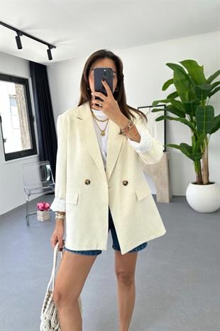 Pully Taş Keten Blazer