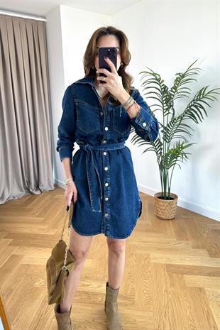 Camaıeu Lacivert Denim Elbise