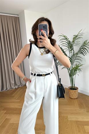 MD Beyaz Bisiklet Yaka Atlet