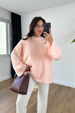 Avis Uçuk Pembe Geniş Kol Detaylı Triko