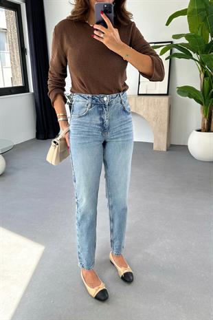 ZR Terma Açık Mavi Mom Fit Jean