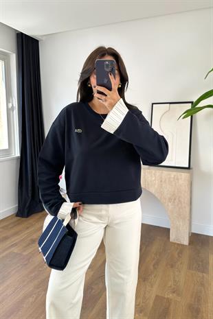 Lacos Lacivert Kol Detaylı Sweatshirt