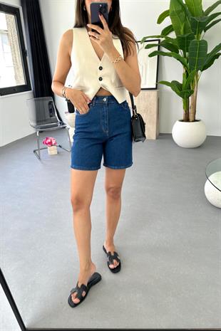 Dole ZR Dark Blue  Mom Şort