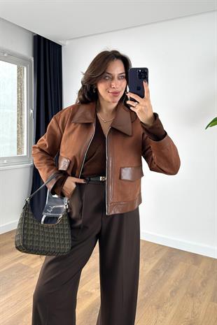 Marta Taba Cep Detaylı Kısa Ceket