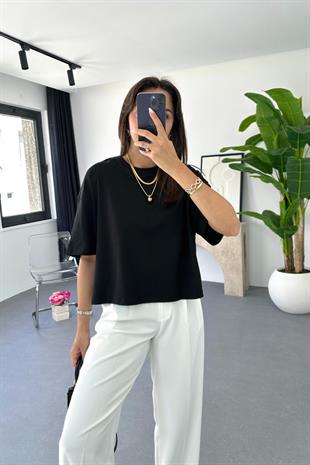 Mole ZR Siyah Bisiklet Yaka Tişört