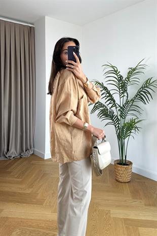 Oxi Camel Dökümlü Gömlek