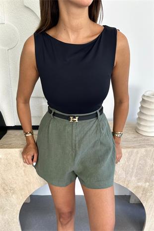 Sergon Siyah ZR Kolsuz Bluz