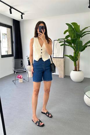 Dole ZR Dark Blue  Mom Şort