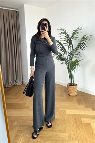 Folena Antrasit Bluz Pantolon Takım