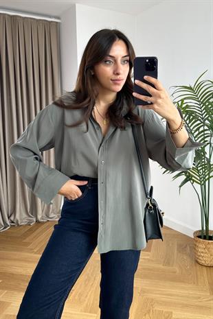 Mintox Haki Oversize Gömlek