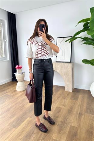 ZR Siyah Mumlu Kaplama BoyFit Jean
