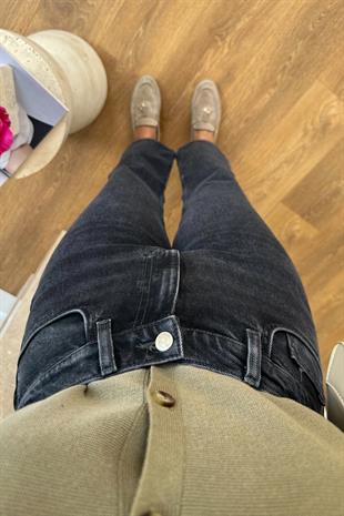 Monesa Koyu Antrasit Mom Fit Jean
