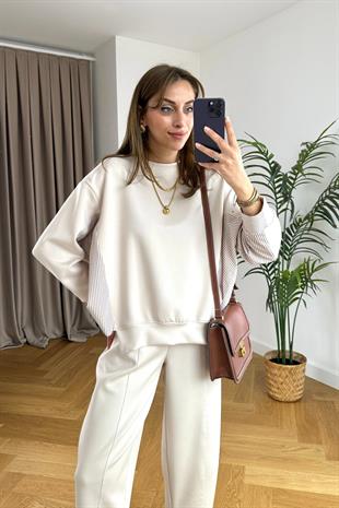 Tyren Taş Gömlek Detaylı Modal Sweatshirt