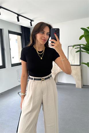 ZR Siyah Basic Crop Tişört