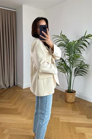 Exico ZR Ekru Blazer Ceket