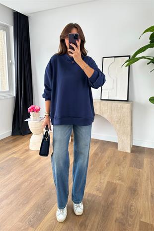Plow Lacivert Oversize Basic Sweatshirt