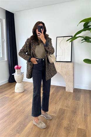 Monesa Koyu Antrasit Mom Fit Jean