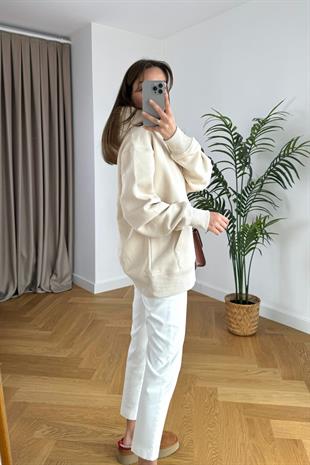 Tennesa Bej Kapüşonlu Sweatshirt