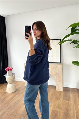 Plow Lacivert Oversize Basic Sweatshirt